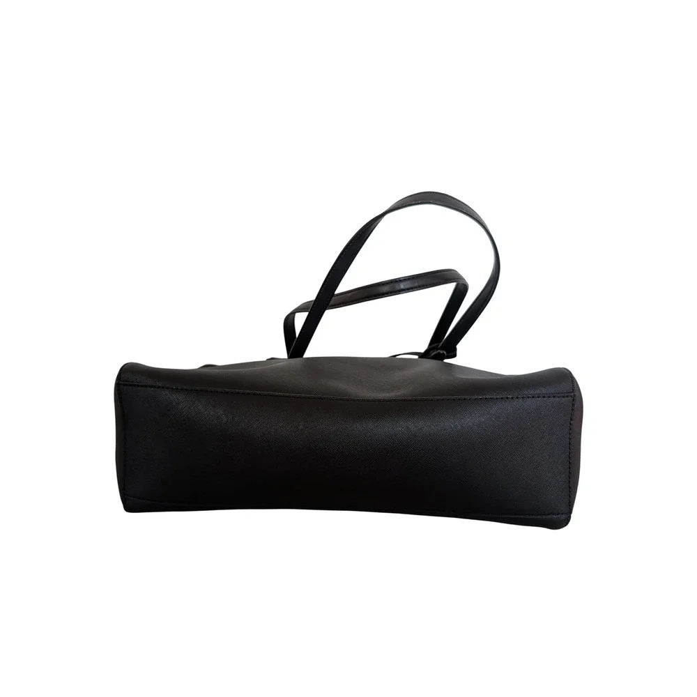 Michael Kors Black Saffiano Leather Tote Bag Gold Tone‎ Hardware Zip Top